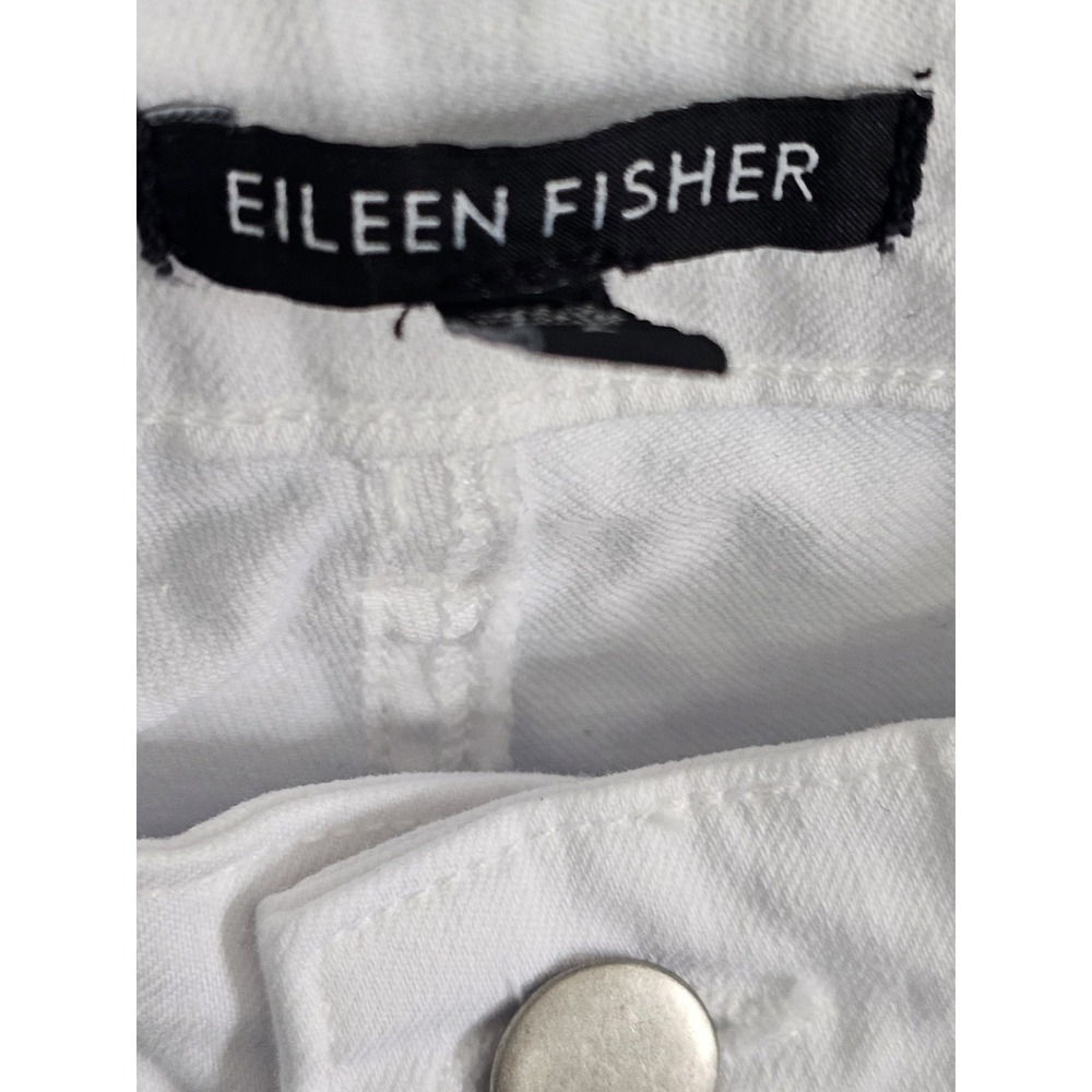 Eileen Fisher Organic Cotton Stretch Straight Leg‎ Jeans White Women's Size 4 - Picture 3 of 5